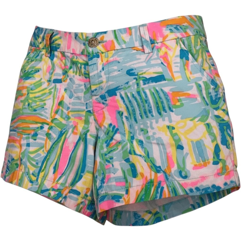 Lilly Pulitzer Callahan Shorts Womens 8 Multicolored Tropical Print 5 Inseam